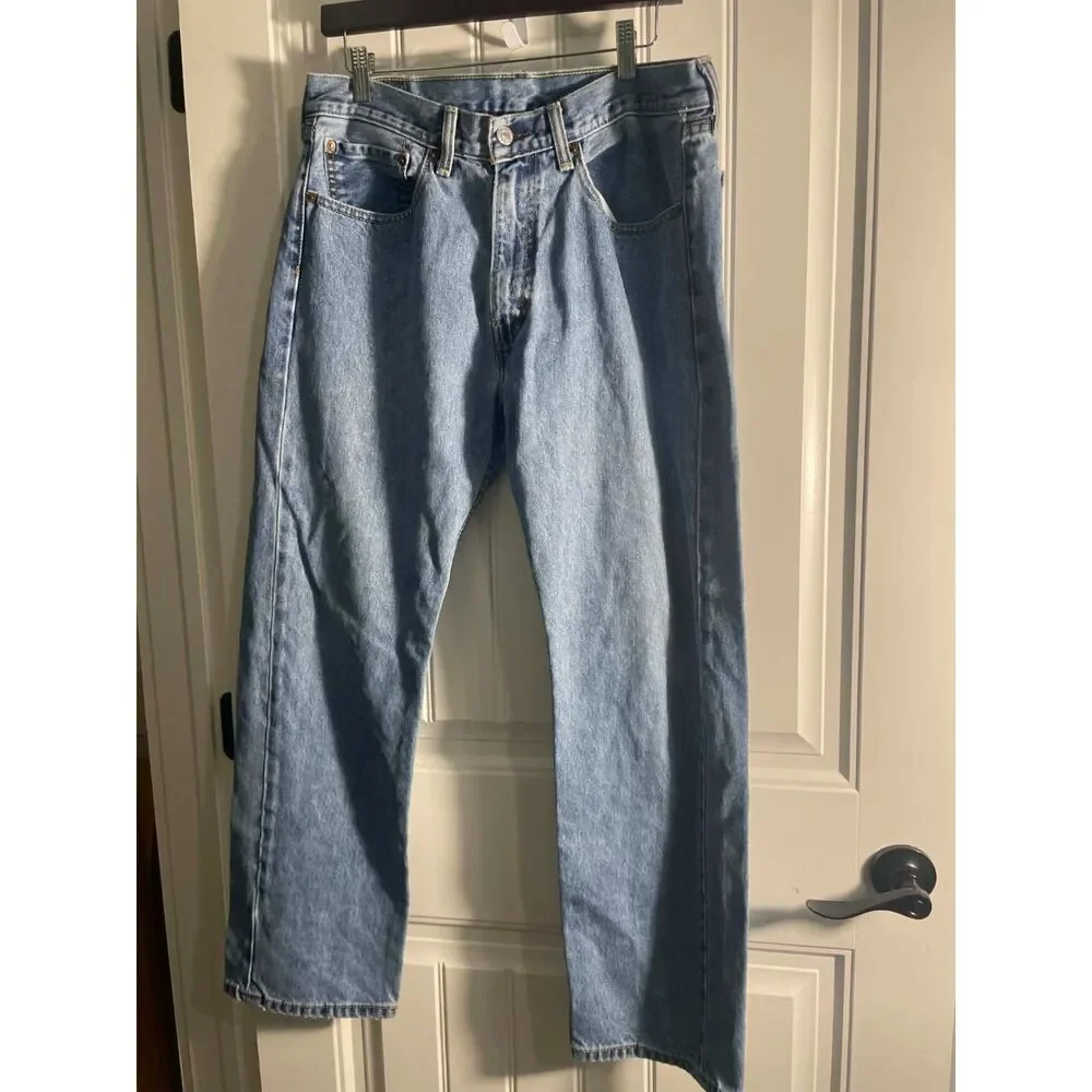 LEVI Men Denim Jeans 505's 34x30 Lightwash
